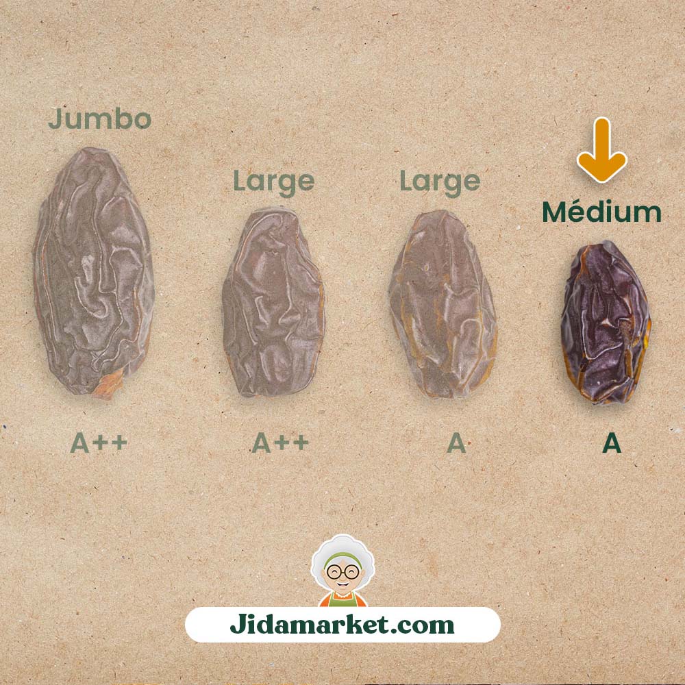 DATTES MEDJOOL PALESTINE MEDIUM Dattes medjool de Palestine - 450g