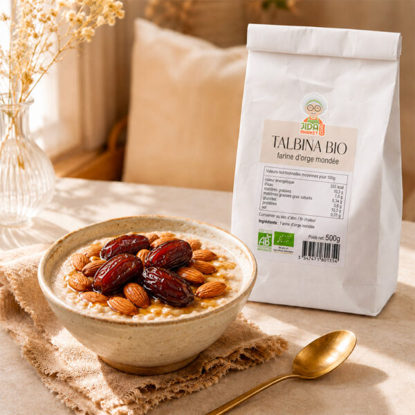 Talbina, farine d'orge mondée bio