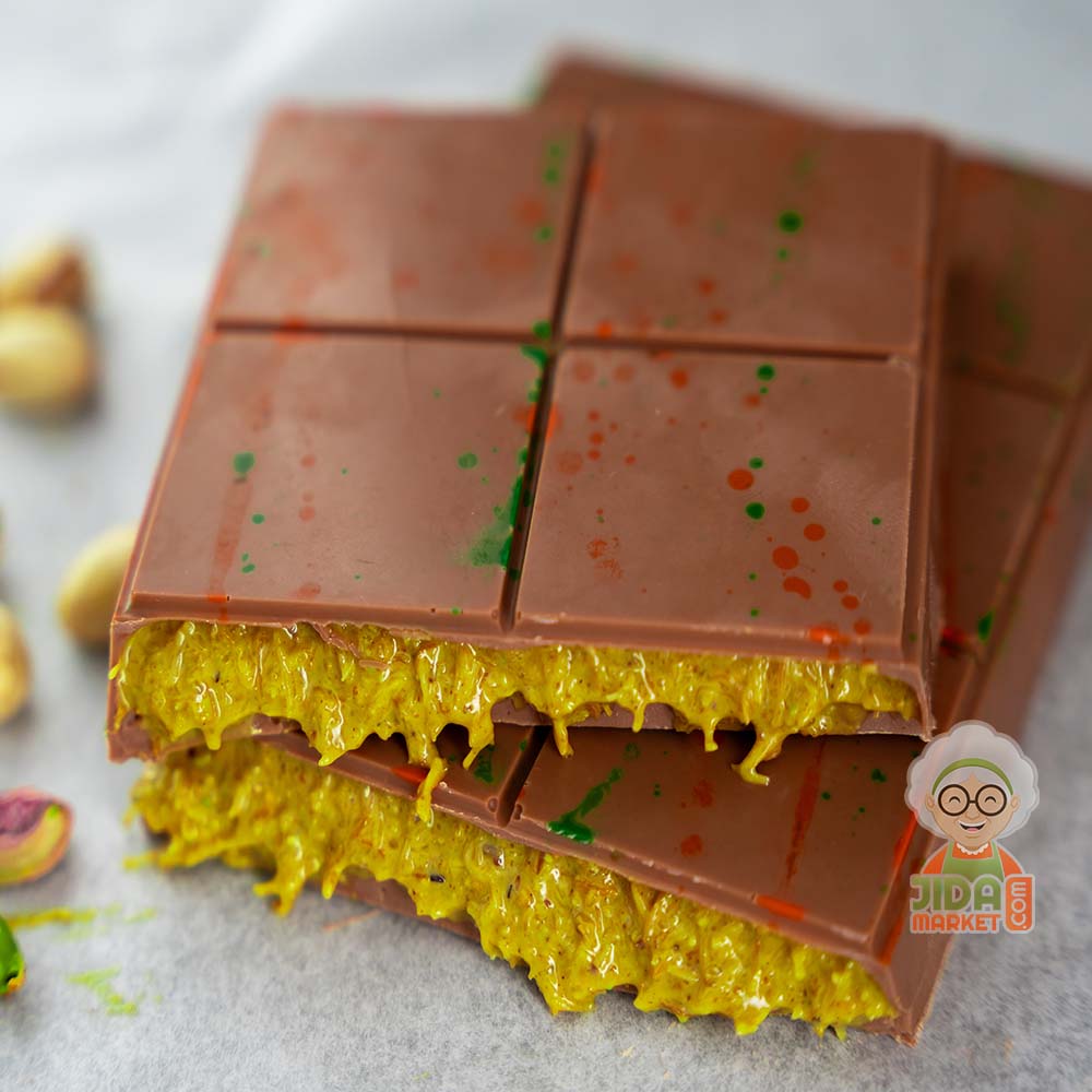 tablette de chocolat au lait de Dubaï, fourrée pistache kunafa - 200g