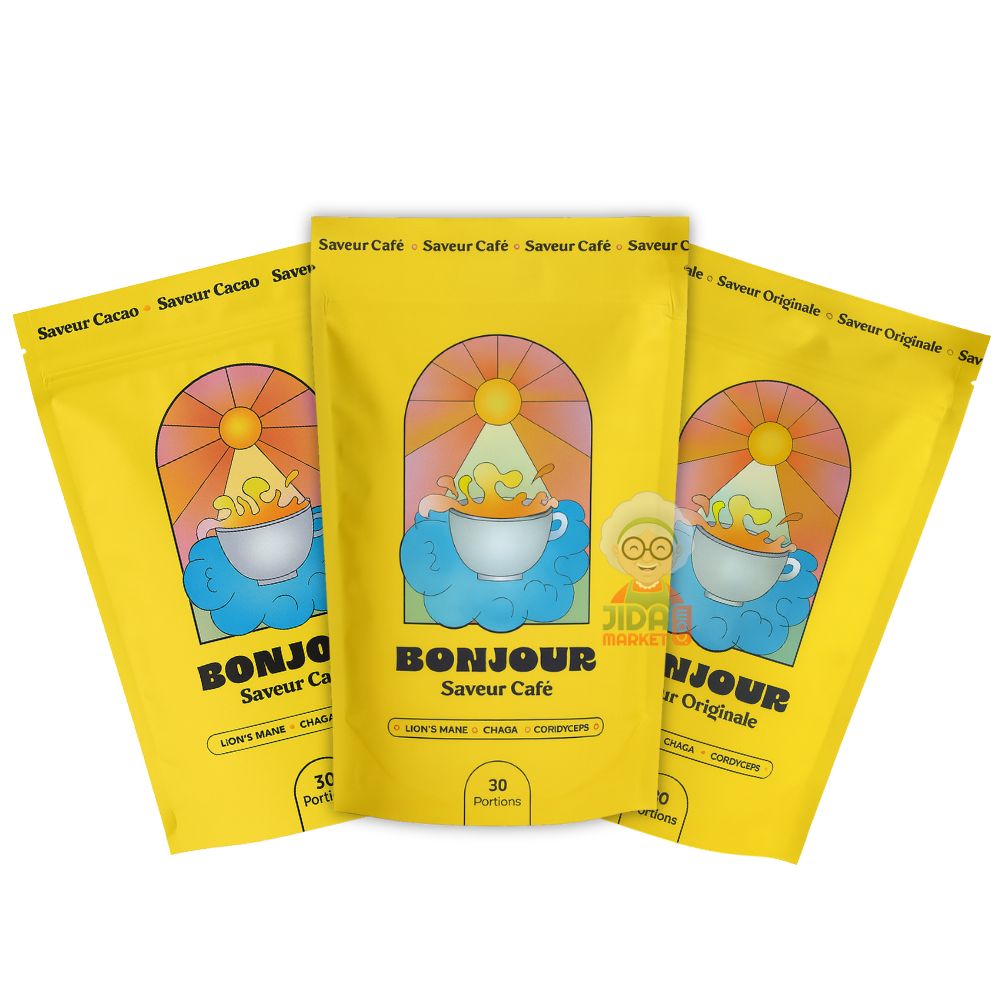 Bonjour café - pack 3 saveurs Bonjour café 3 saveurs (cacao, café et originale) – Boisson adaptogène naturelle – 30 portions
