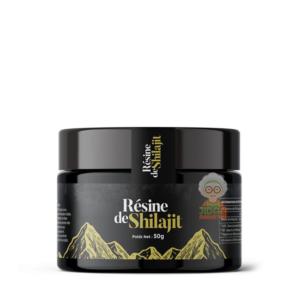 Résine de Shilajit pure d’Altaï – 100 portions – Acide fulvique 58,9 %