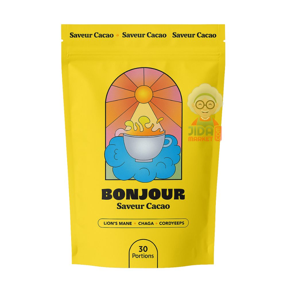 Bonjour café saveur cacao – Boisson adaptogène naturelle – 30 portions