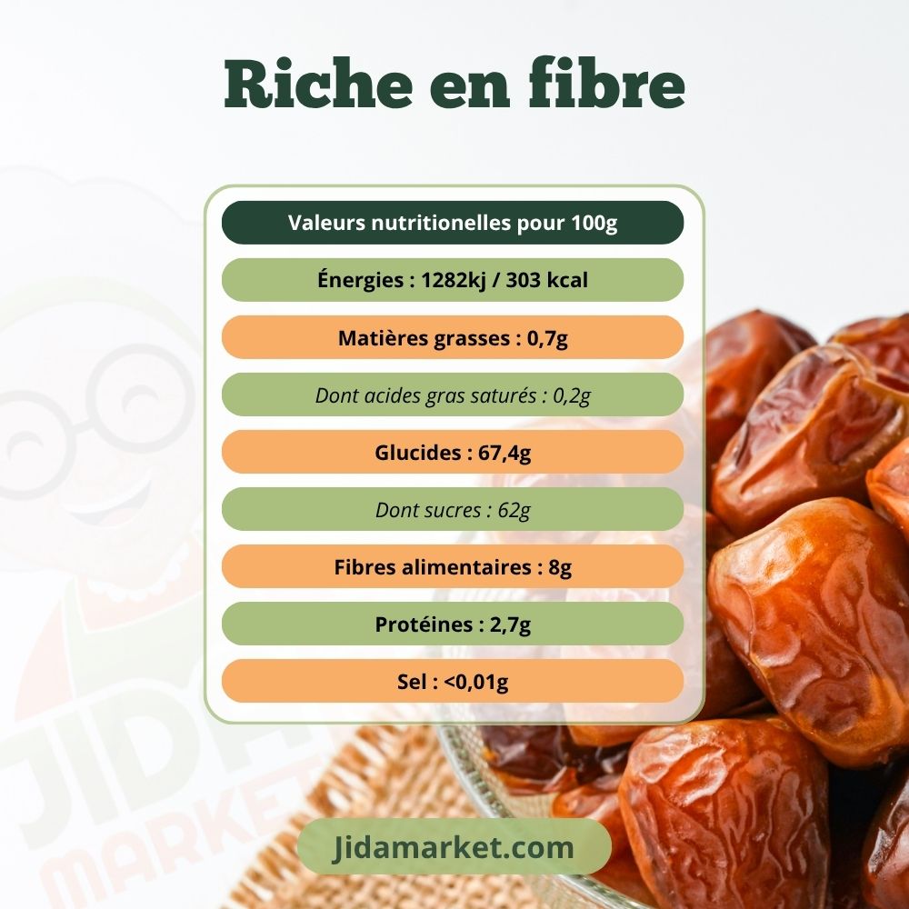 dattes sukari - riche en fibre dattes sukari fondantes - Jidamarket