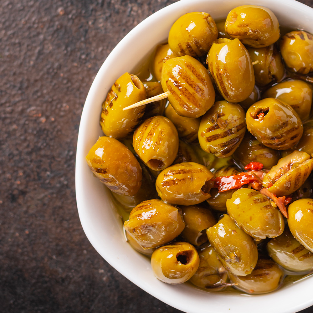 olives-grillees-vertes-marinees-400g 3 Olives grillées vertes et marinées – Recette algérienne – Sachet 400g