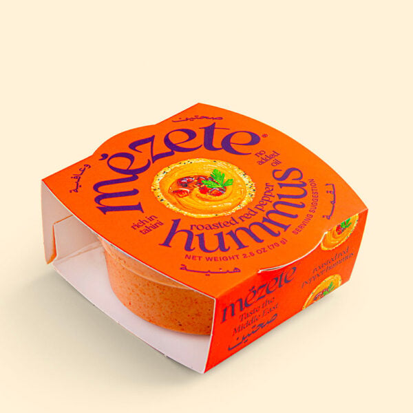 Houmous et poivrons grillés (pois chiche, sésame tahini, poivrons grillés) - 200g