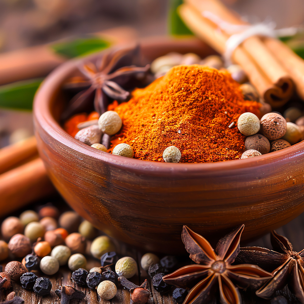 Plats orientaux préparés au ras el hanout, couscous et tajine