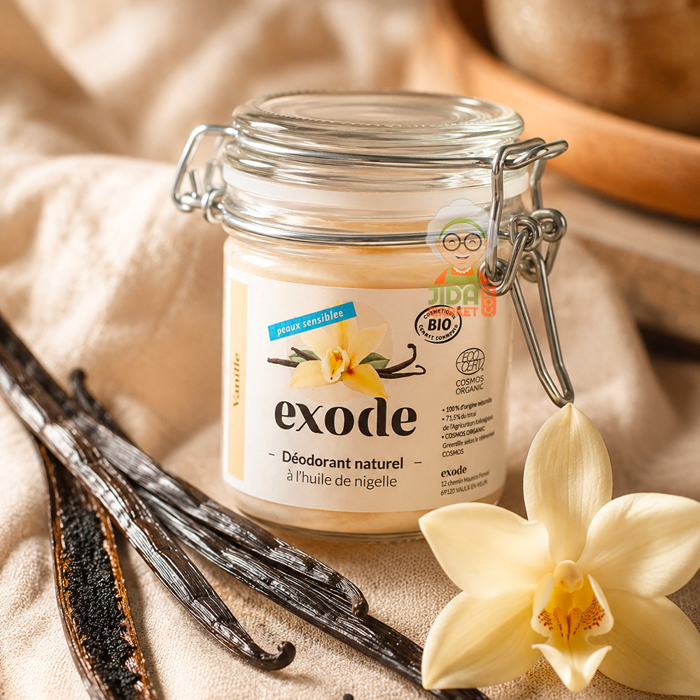 DEODORANT EXODE NATUREL PEAUX SENSIBLES VANILLE 2 Déodorant peau sensible vanille BIO - Sans bicarbonate | Exode naturel