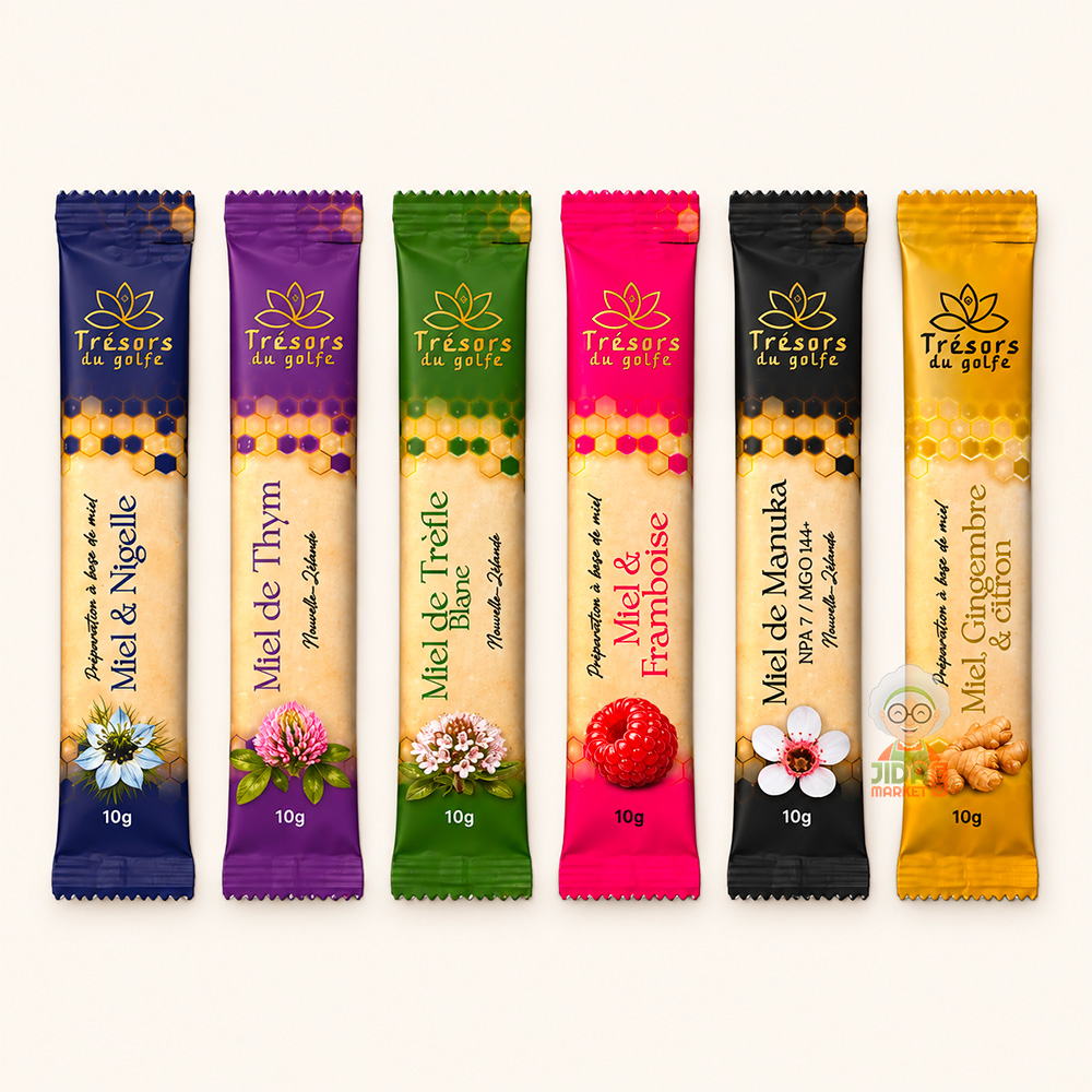 COFFRET SIGNATURE MIELS 3 Coffret miels contenant du miel de nigelle, miel de manuka, miel de thym... - 24 sticks de 10g